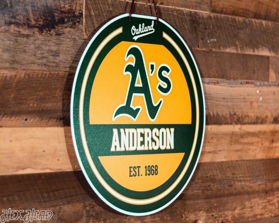 Oakland A's Personalized Monogram Metal Art