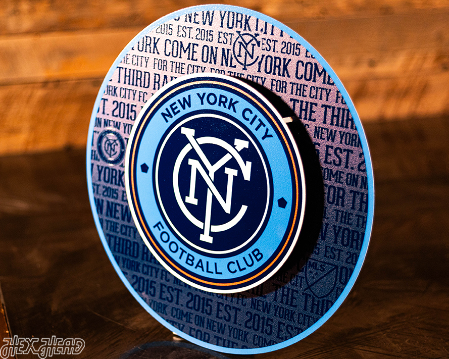 New York City FC CRAFT SERIES 3D Embossed Metal Wall Art