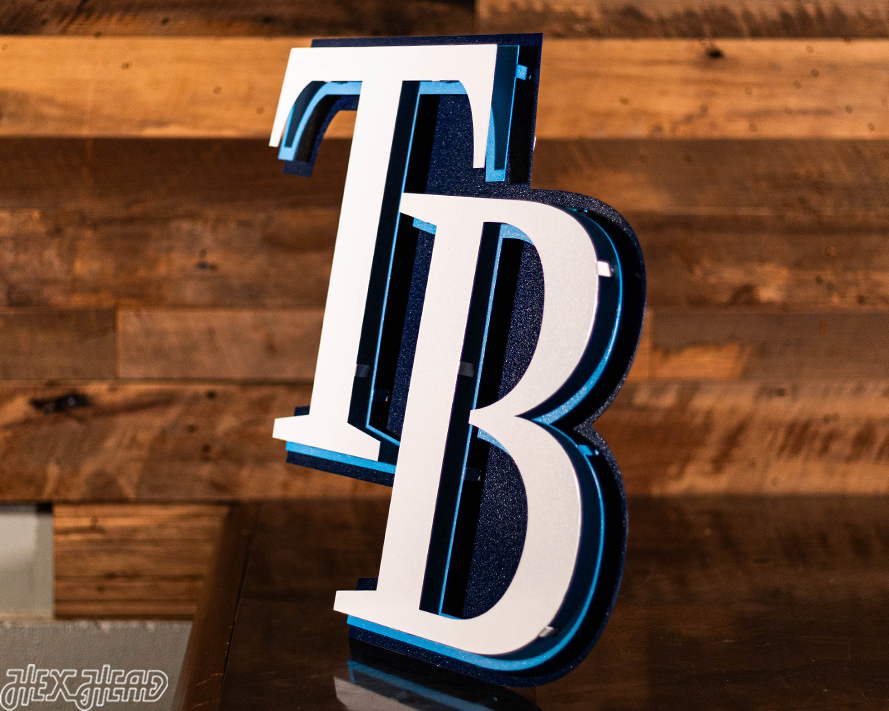 Tampa Bay Rays TB Logo 3D Metal Wall Art