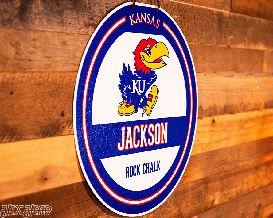 Kansas Jayhawks Personalized Monogram Metal Art