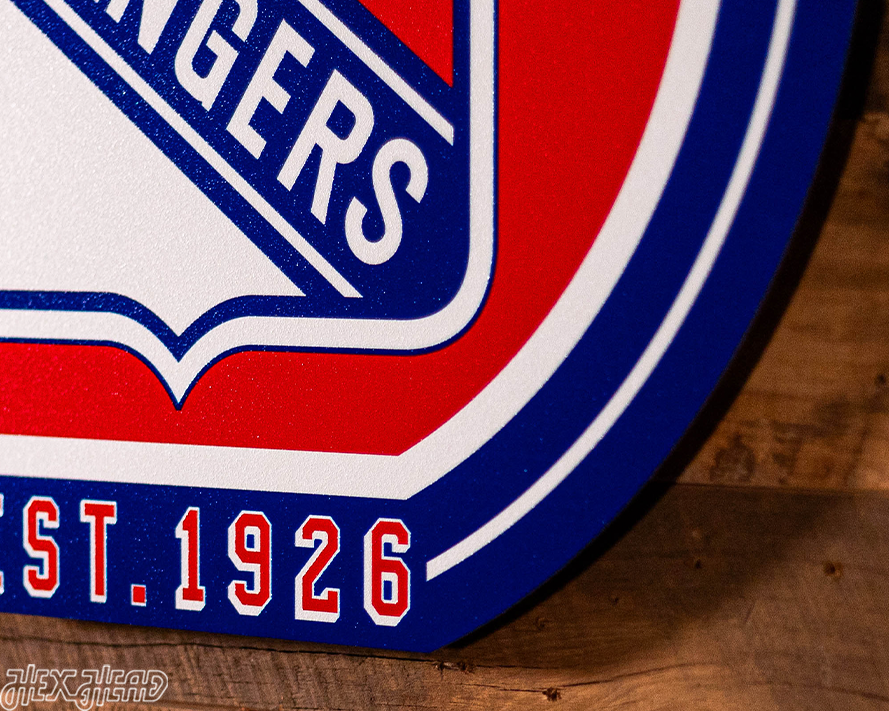 VARSITY Collection- SINGLE Layer New York Rangers Metal Wall Art