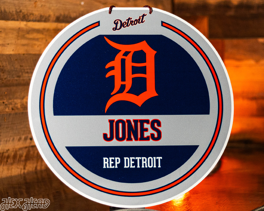 Detroit Tigers Personalized Monogram Metal Art