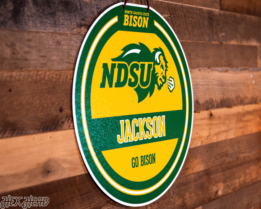 North Dakota State Bison Personalized Monogram Metal Art