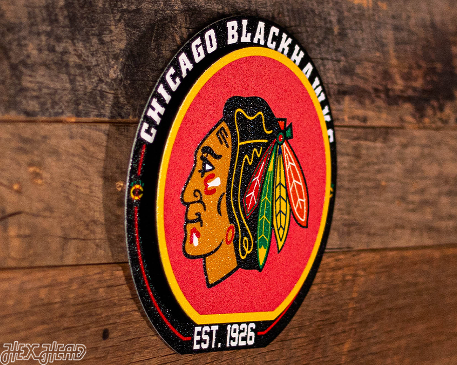 Chicago Blackhawks "Double Play" On the Shelf or on the Wall Art