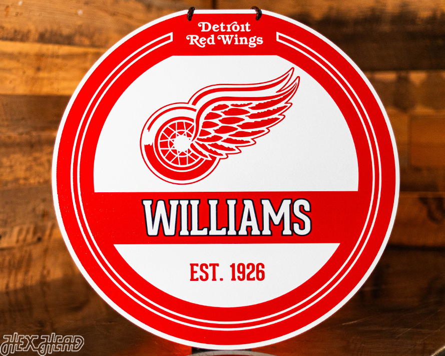 Detroit Red Wings Personalized Monogram Metal Art