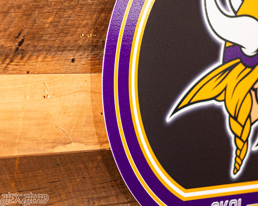 VARSITY Collection- SINGLE Layer Minnesota Vikings Metal Wall Art