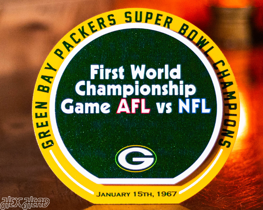 Green Bay Packers "1967" Super Bowl "Double Play" On the Shelf or on the Wall Art