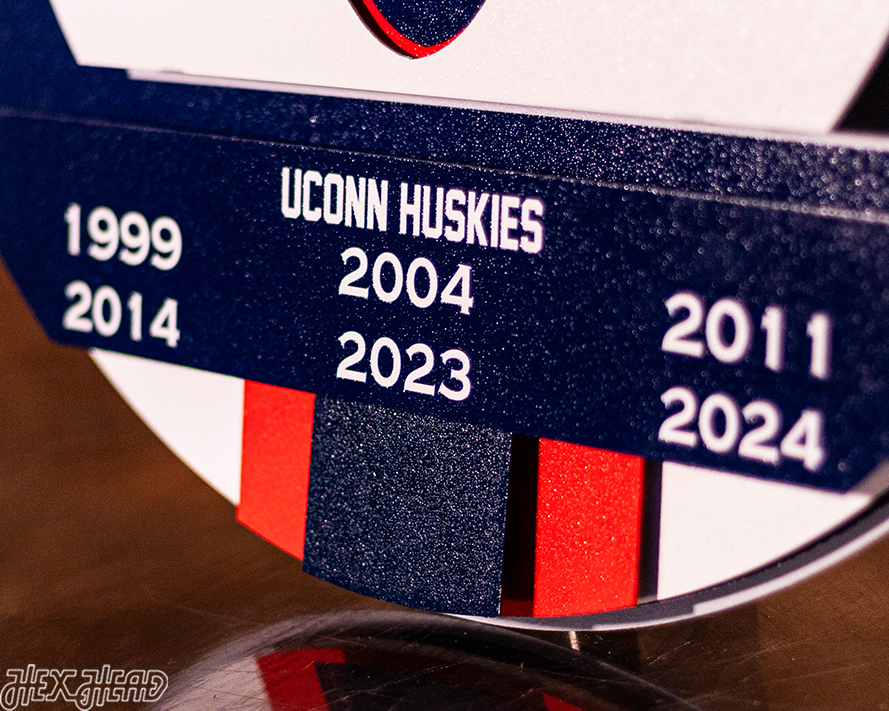 Connecticut UCONN Huskies DYNASTY- Men's Basketball Championships w/ Replaceable Icon Plate  3D Vintage Metal Wall Art