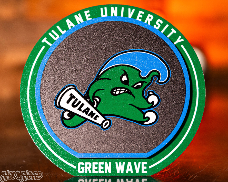 Tulane Green Wave "Double Play" On the Shelf or on the Wall Art