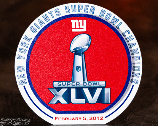 New York Giants "XLVI" Super Bowl "Double Play" On the Shelf or on the Wall Art