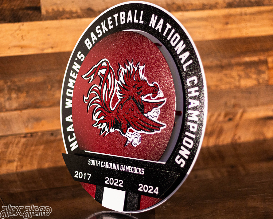 South Carolina Gamecocks DYNASTY- Women's Basketball Championships w/ Replaceable Icon Plate  3D Vintage Metal Wall Art