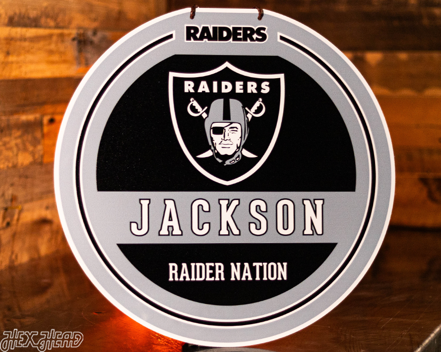 Las Vegas Raiders Personalized Monogram Metal Art