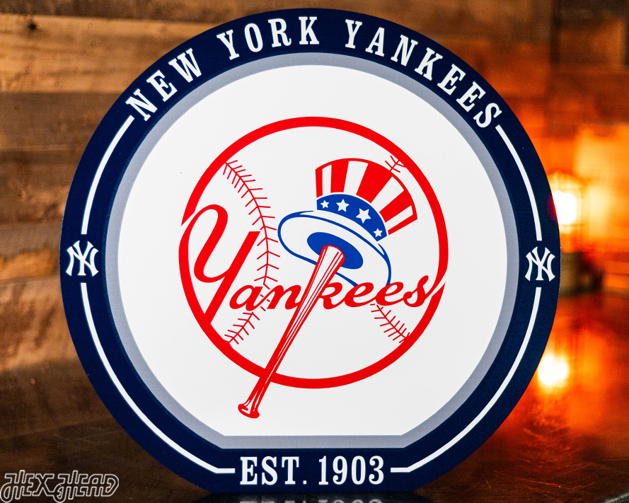 VARSITY Collection- SINGLE layer New York Yankees Metal Wall Art