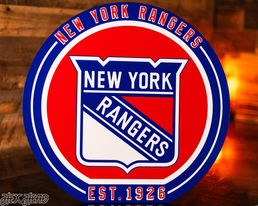 VARSITY Collection- SINGLE Layer New York Rangers Metal Wall Art