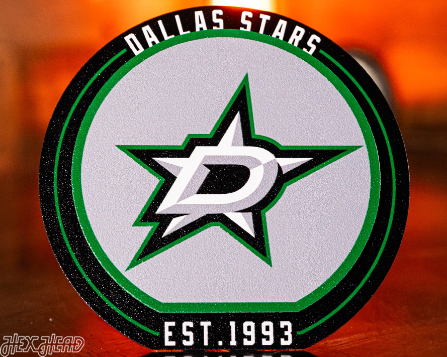 Dallas Stars "Double Play" On the Shelf or on the Wall Art