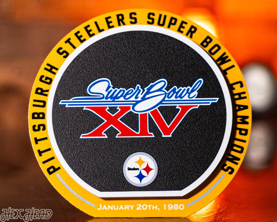 Pittsburgh Steelers Super Bowl XIV "Double Play" On the Shelf or on the Wall Art