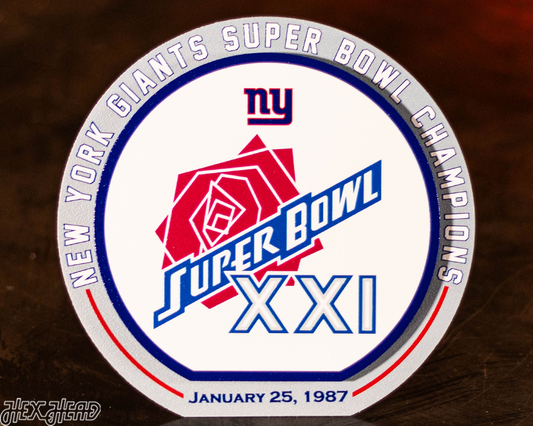 New York Giants "XXI" Super Bowl "Double Play" On the Shelf or on the Wall Art