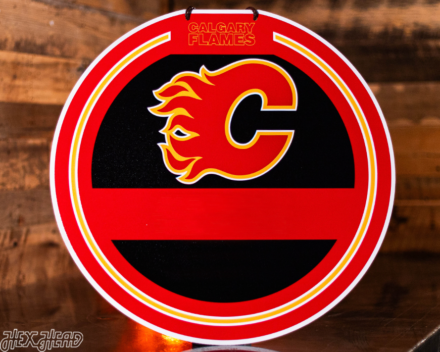 Calgary Flames Personalized Monogram Metal Art