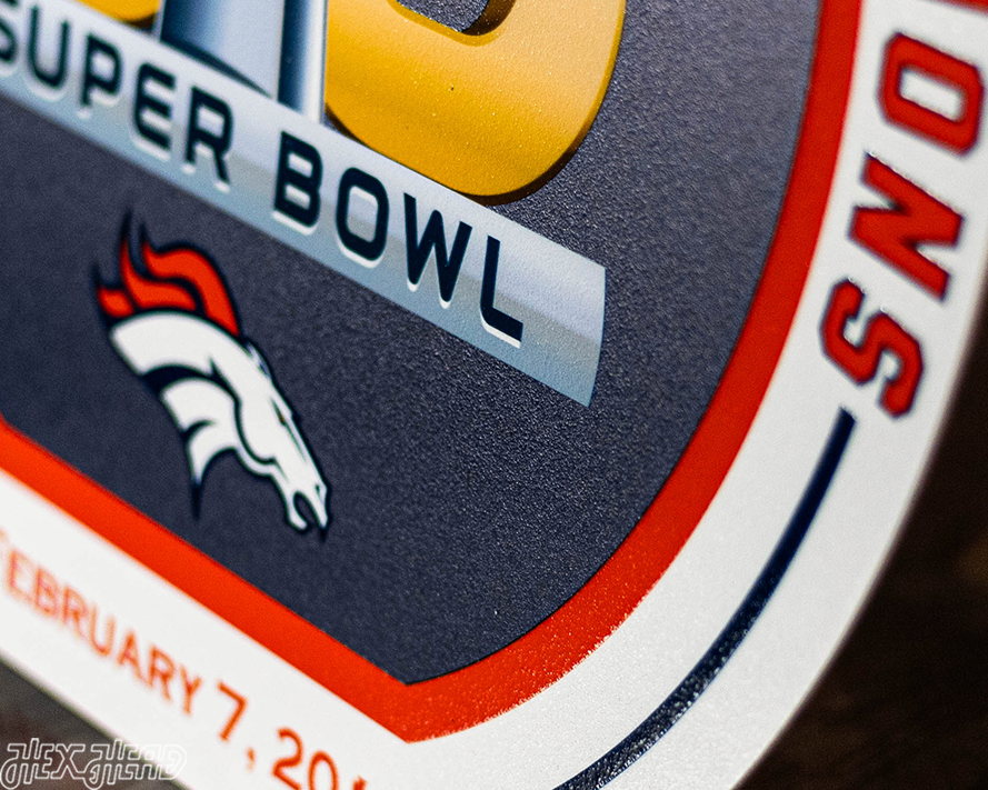 VARSITY Collection- SINGLE Layer Denver Broncos Super Bowl 50 Metal Wall Art