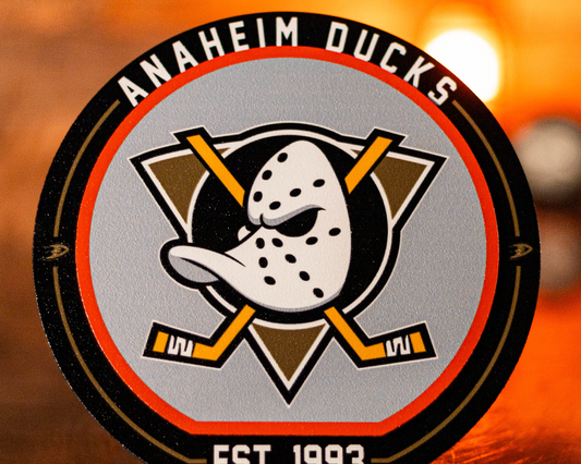 Anaheim Ducks "Double Play" On the Shelf or on the Wall Art