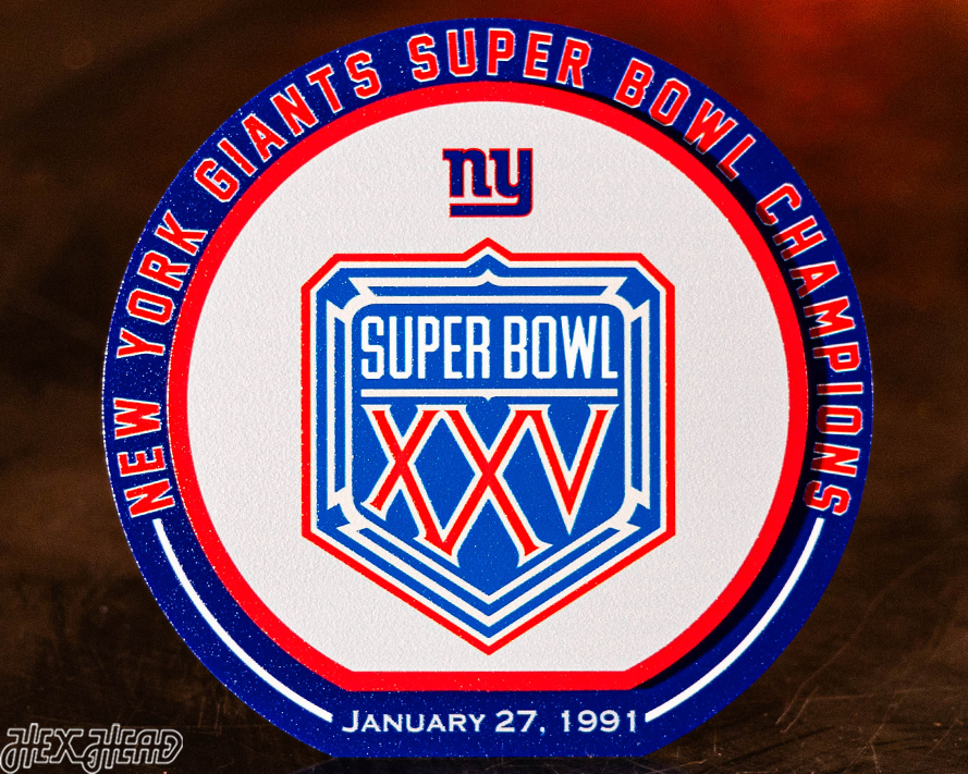 New York Giants "XXV" Super Bowl "Double Play" On the Shelf or on the Wall Art