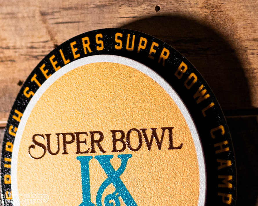 Pittsburgh Steelers Super Bowl IX "Double Play" On the Shelf or on the Wall Art