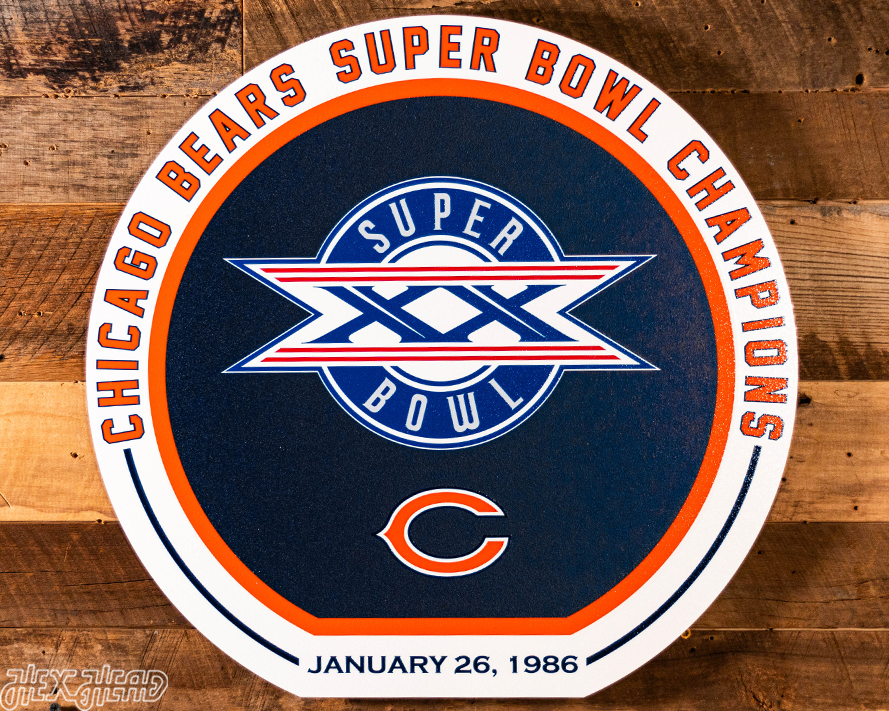 VARSITY Collection- SINGLE Layer Chicago Bears Super Bowl XX Metal Wall Art