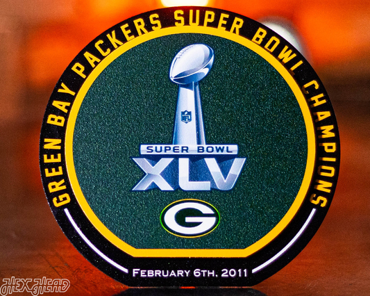 Green Bay Packers "XLV" Super Bowl Double Play On the Shelf or on the Wall Art