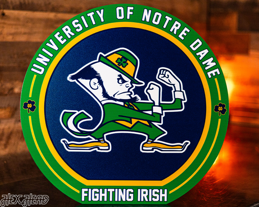 VARSITY Collection- SINGLE layer Notre Dame Fighting Irish Metal Wall Art