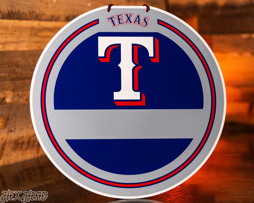 Texas Rangers Personalized Monogram Metal Art