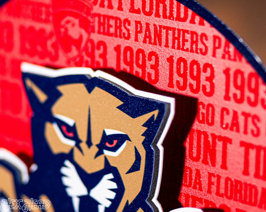 Florida Panthers CRAFT SERIES 3D Vintage Metal Wall Art