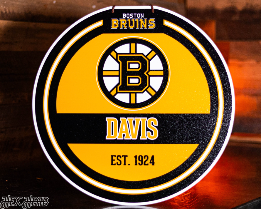 Boston Bruins Personalized Monogram Metal Art