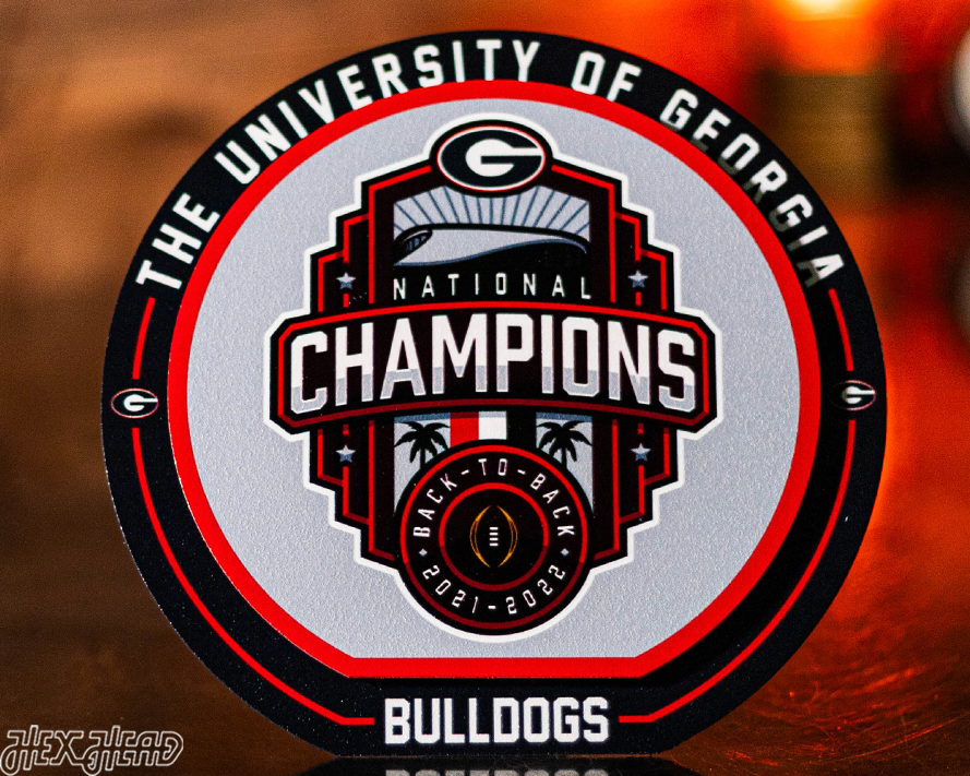 Georgia Bulldogs 2022 BACK to BACK "Double Play" On the Shelf or on the Wall Art