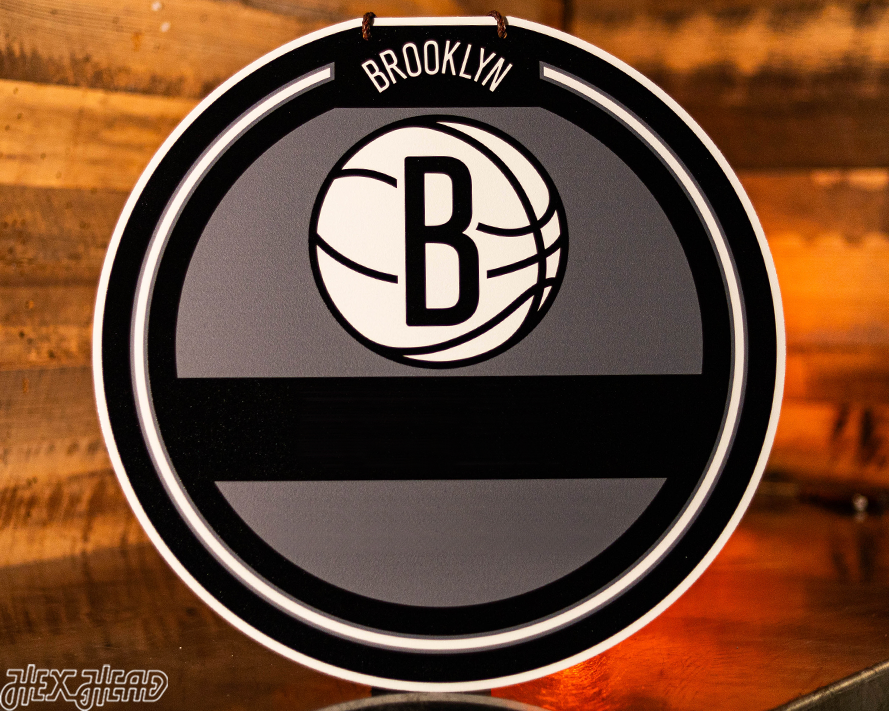 Brooklyn Nets Personalized Monogram Metal Art