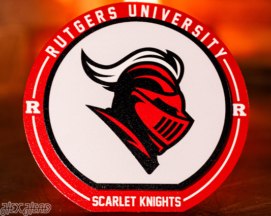 Rutgers Scarlet Knights "Double Play" On the Shelf or on the Wall Art