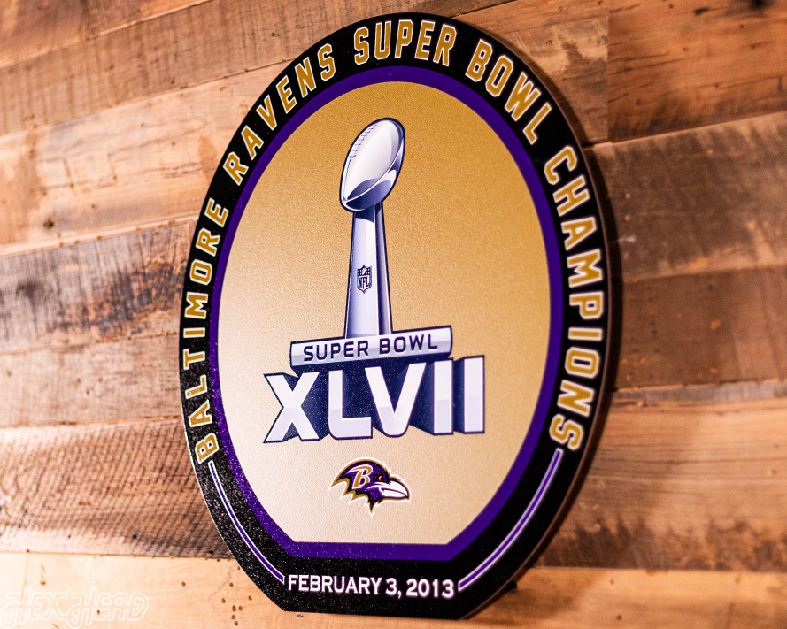 VARSITY Collection- Single Layer Baltimore Ravens Super Bowl XLVIII  Metal Wall Art