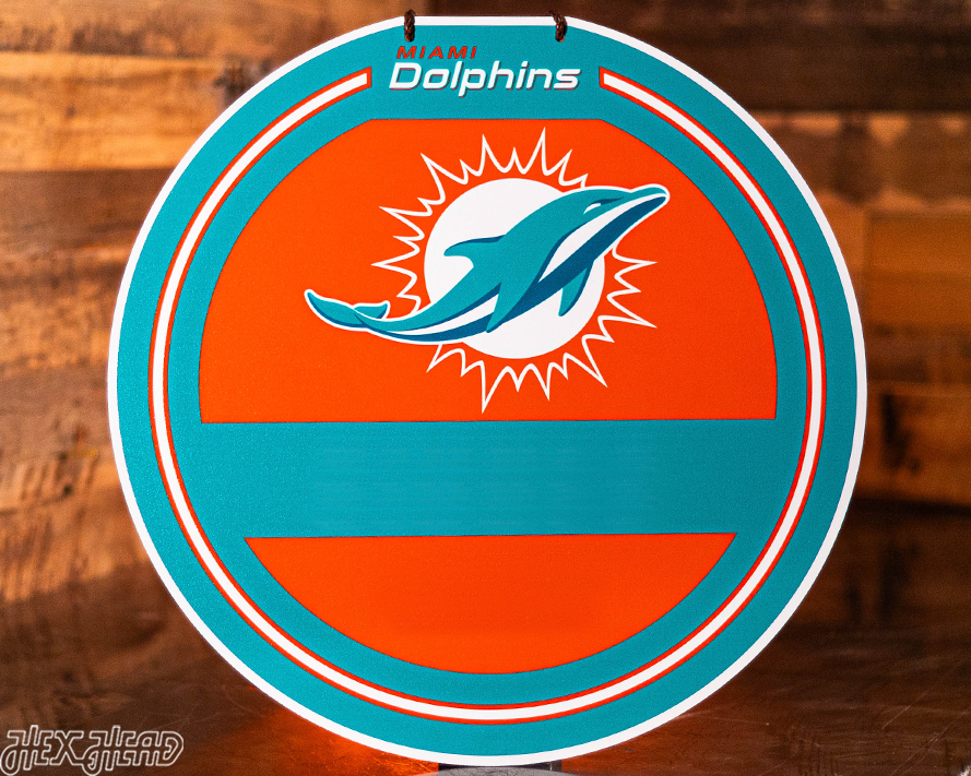 Miami Dolphins Personalized Monogram Metal Art