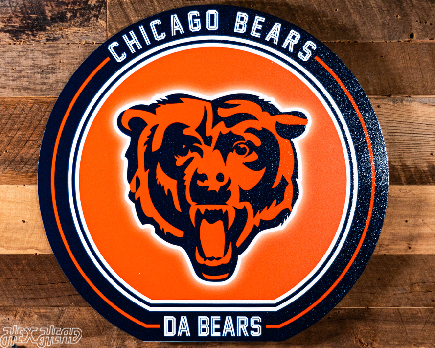 VARSITY Collection- SINGLE Layer Chicago Bears Metal Wall Art