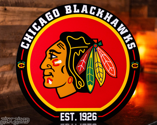 VARSITY Collection- SINGLE layer Chicago Blackhawks Metal Wall Art