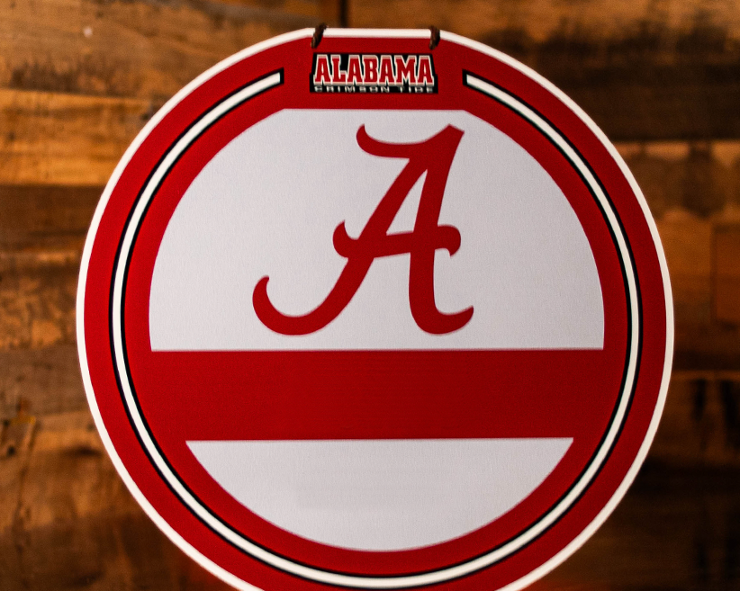 Alabama Crimson Tide Personalized Monogram Metal Art