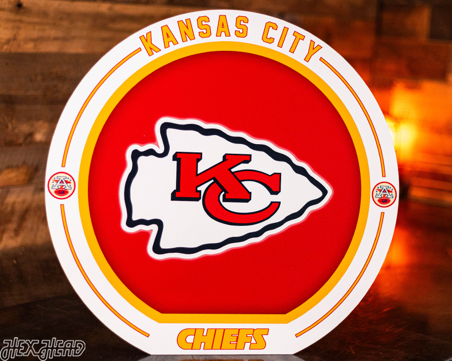 VARSITY Collection- SINGLE layer Kansas City Chiefs Metal Wall Art