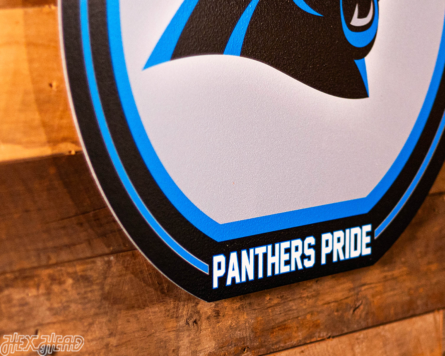 VARSITY Collection- SINGLE Layer Carolina Panthers Metal Wall Art