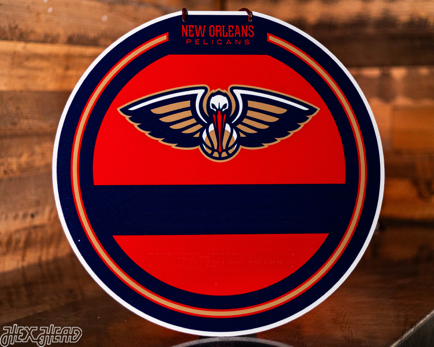 New Orleans Pelicans Personalized Monogram Metal Art