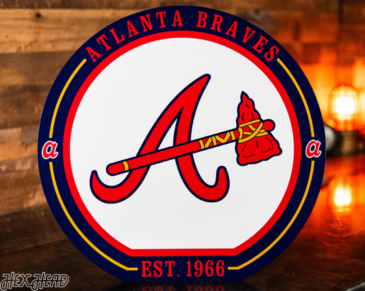 VARSITY Collection- SINGLE layer Atlanta Braves Metal Wall Art