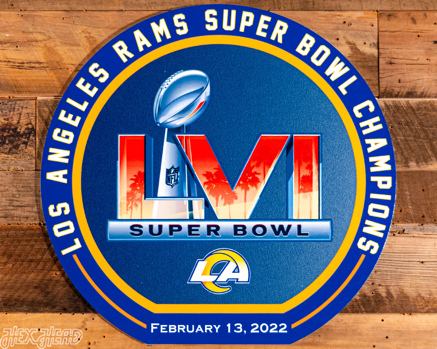 VARSITY Collection- Single Layer Los Angeles Rams Super Bowl LVI Metal Wall Art