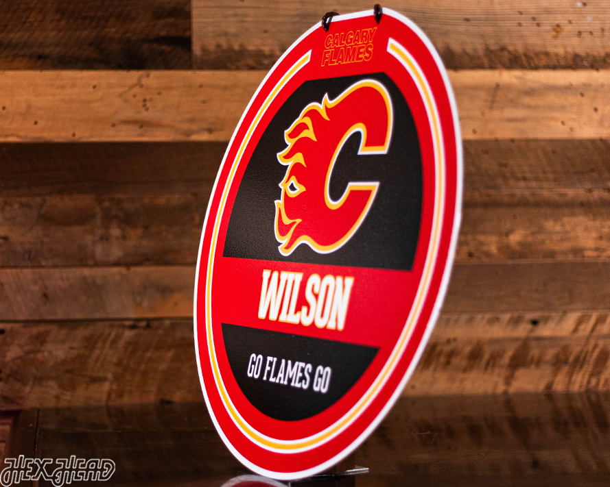 Calgary Flames Personalized Monogram Metal Art