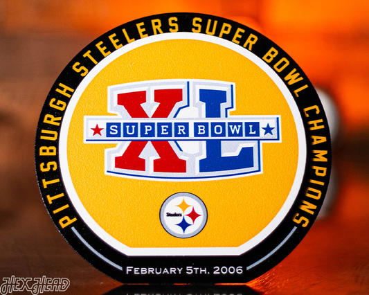 Pittsburgh Steelers Super Bowl XL "Double Play" On the Shelf or on the Wall Art