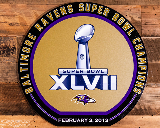 VARSITY Collection- Single Layer Baltimore Ravens Super Bowl XLVIII  Metal Wall Art