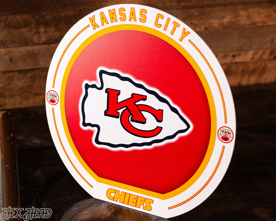 VARSITY Collection- SINGLE layer Kansas City Chiefs Metal Wall Art