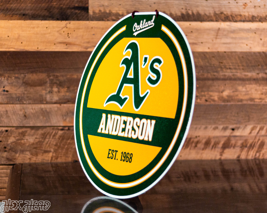 Oakland A's Personalized Monogram Metal Art